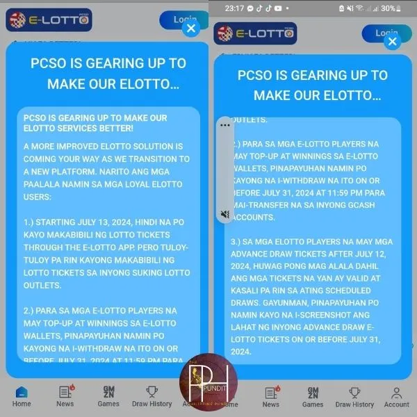 PCSO e-lotto ticket sales are to end; bettors can buy at lotto outlets: e-lotto app advisory